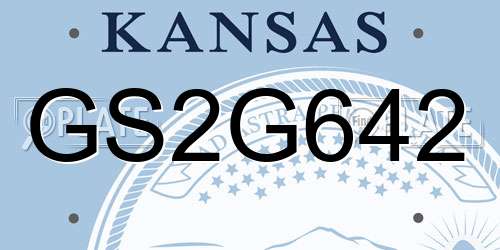 GS2G642 Kansas License Plate