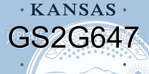 GS2G647 Kansas License Plate