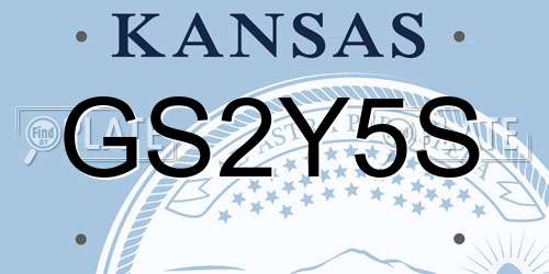 GS2Y5S Kansas License Plate
