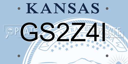 GS2Z4I Kansas License Plate