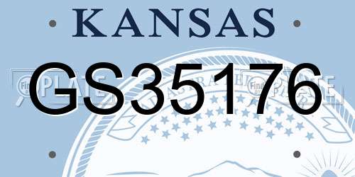 GS35176 Kansas License Plate