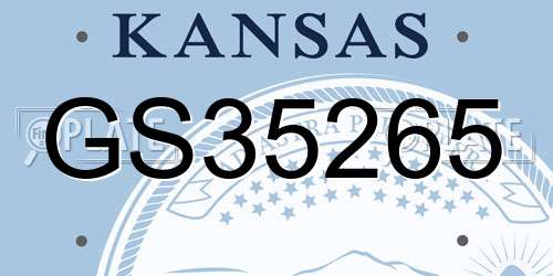 GS35265 Kansas License Plate