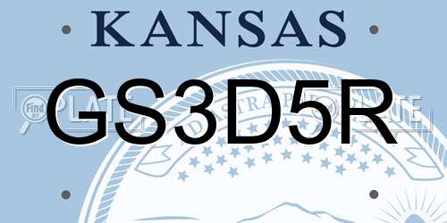 GS3D5R Kansas License Plate