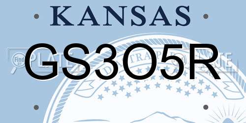 GS3O5R Kansas License Plate