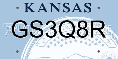 GS3Q8R Kansas License Plate