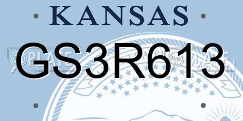 GS3R613 Kansas License Plate