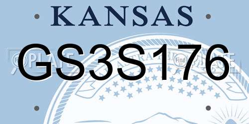 GS3S176 Kansas License Plate