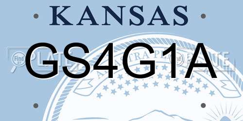 GS4G1A Kansas License Plate