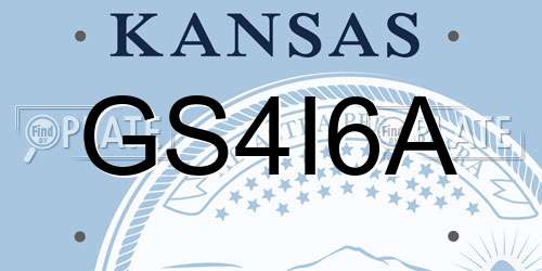 GS4I6A Kansas License Plate