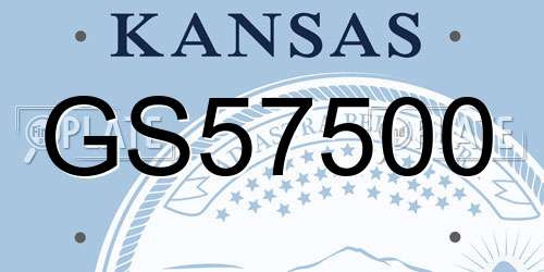 GS57500 Kansas License Plate
