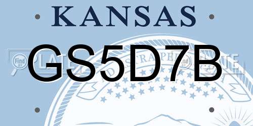 GS5D7B Kansas License Plate