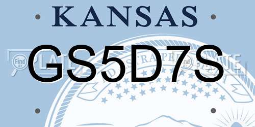 GS5D7S Kansas License Plate