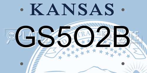 GS5O2B Kansas License Plate