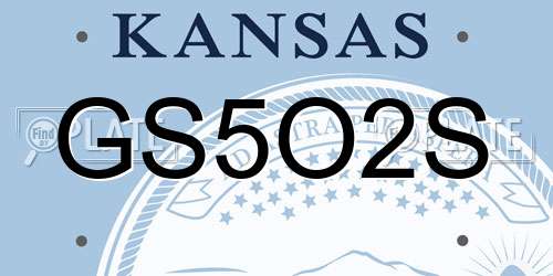 GS5O2S Kansas License Plate