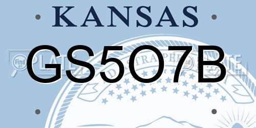 GS5O7B Kansas License Plate
