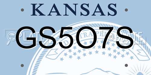 GS5O7S Kansas License Plate