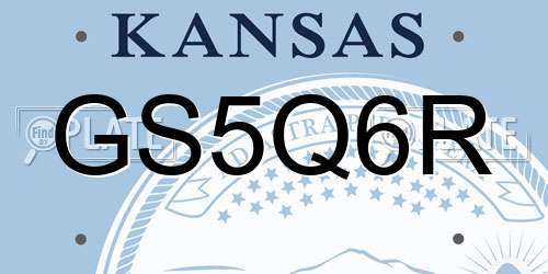 GS5Q6R Kansas License Plate