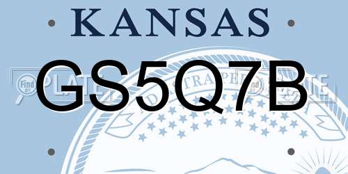GS5Q7B Kansas License Plate