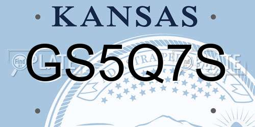 GS5Q7S Kansas License Plate