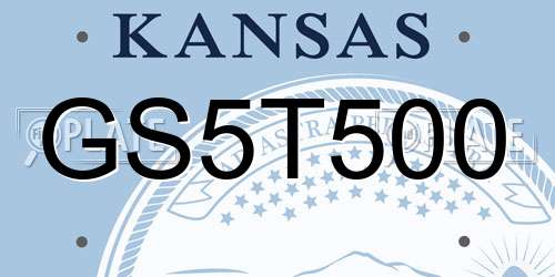 GS5T500 Kansas License Plate