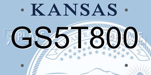 GS5T800 Kansas License Plate
