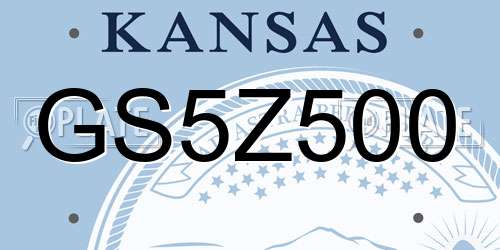 GS5Z500 Kansas License Plate