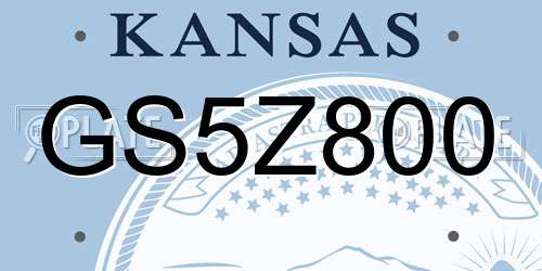 GS5Z800 Kansas License Plate