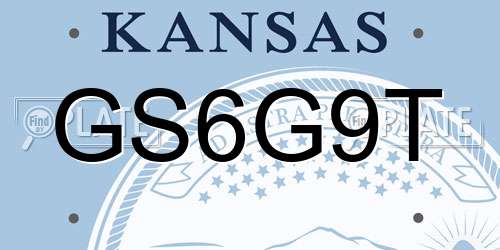 GS6G9T Kansas License Plate