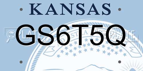 GS6T5Q Kansas License Plate