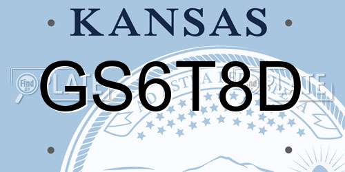GS6T8D Kansas License Plate