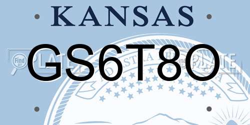 GS6T8O Kansas License Plate