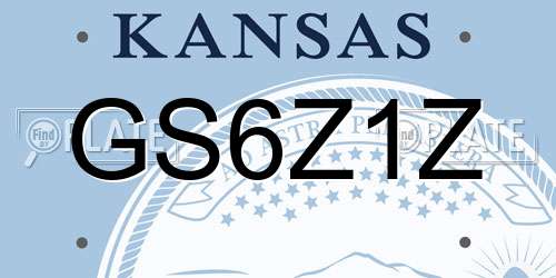 GS6Z1Z Kansas License Plate