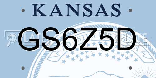 GS6Z5D Kansas License Plate