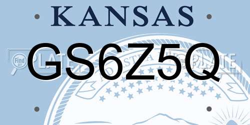 GS6Z5Q Kansas License Plate