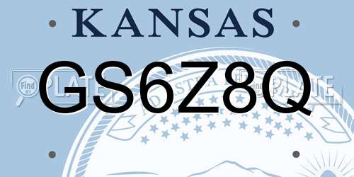 GS6Z8Q Kansas License Plate