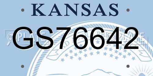 GS76642 Kansas License Plate