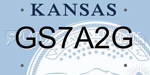 GS7A2G Kansas License Plate