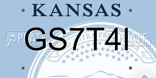 GS7T4I Kansas License Plate