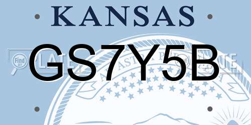 GS7Y5B Kansas License Plate