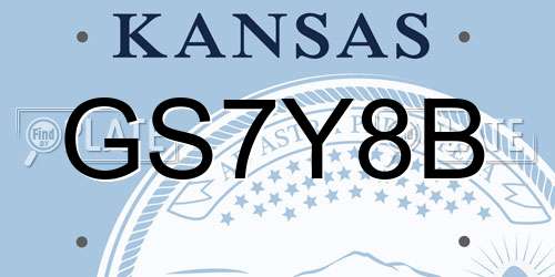 GS7Y8B Kansas License Plate