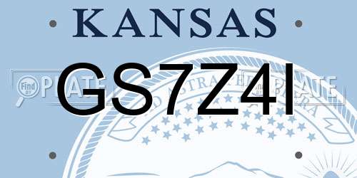 GS7Z4I Kansas License Plate