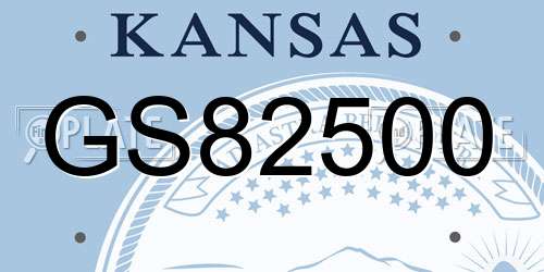 GS82500 Kansas License Plate