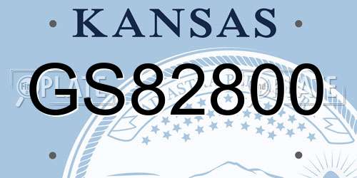 GS82800 Kansas License Plate