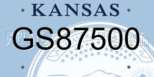 GS87500 Kansas License Plate