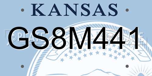 GS8M441 Kansas License Plate