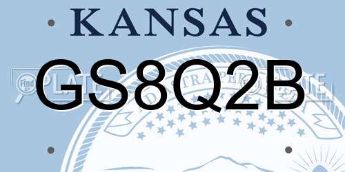 GS8Q2B Kansas License Plate