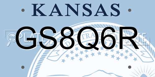 GS8Q6R Kansas License Plate