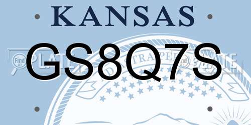 GS8Q7S Kansas License Plate