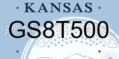 GS8T500 Kansas License Plate