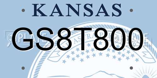 GS8T800 Kansas License Plate